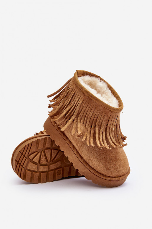 Bottes de neige réchauffées pour enfants i Frędzlami couleur marron Nimia