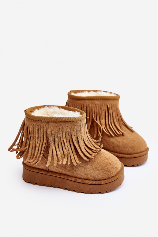 Bottes de neige réchauffées pour enfants i Frędzlami couleur marron Nimia