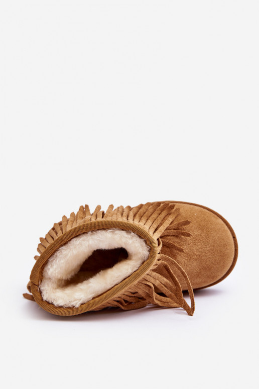 Bottes de neige réchauffées pour enfants i Frędzlami couleur marron Nimia