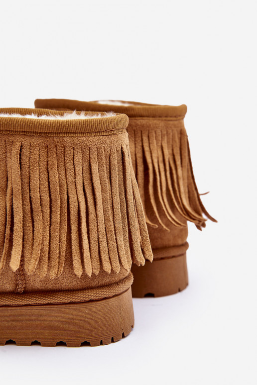 Bottes de neige réchauffées pour enfants i Frędzlami couleur marron Nimia