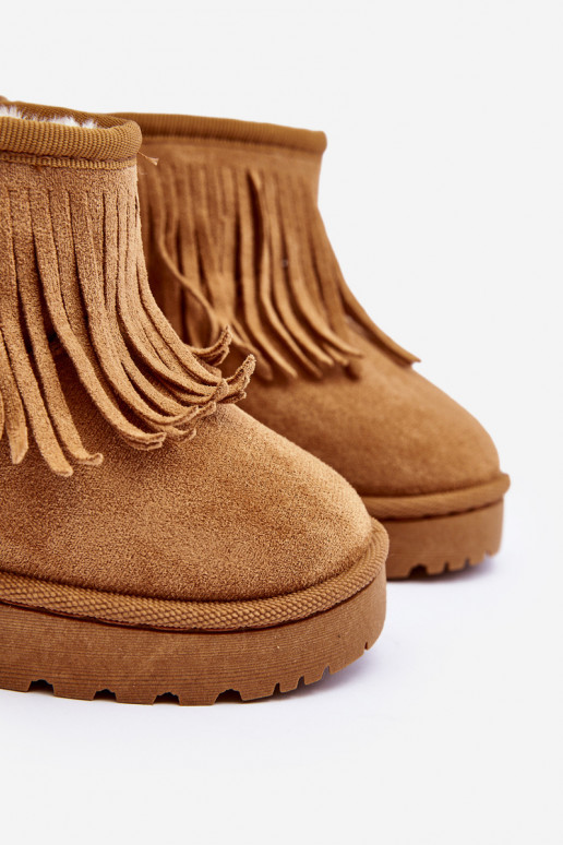 Bottes de neige réchauffées pour enfants i Frędzlami couleur marron Nimia