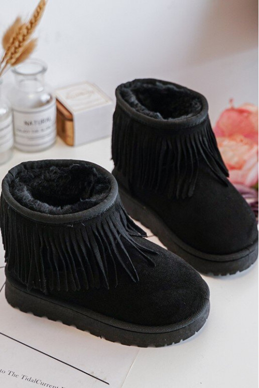Bottes de neige réchauffées pour enfants i Frędzlami couleur noire Nimia