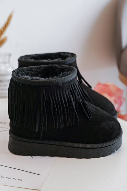 Bottes de neige réchauffées pour enfants i Frędzlami couleur noire Nimia