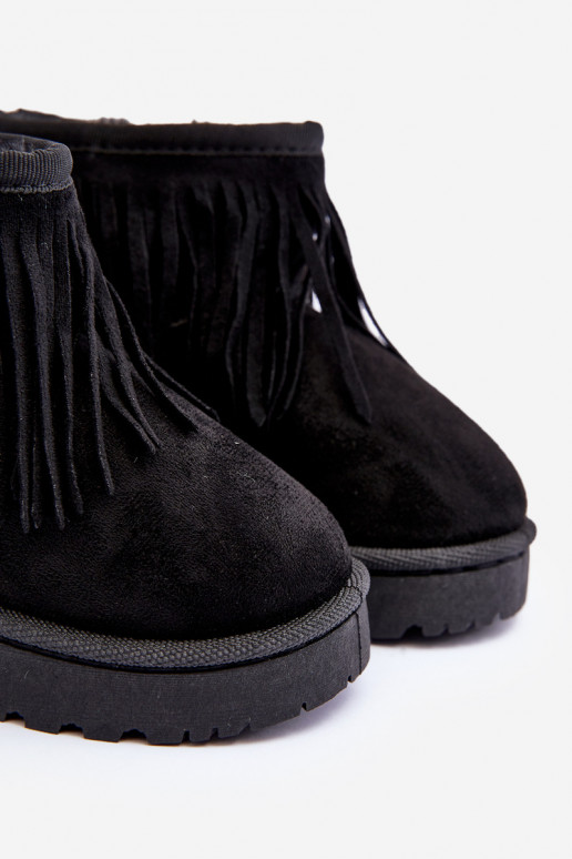 Bottes de neige réchauffées pour enfants i Frędzlami couleur noire Nimia