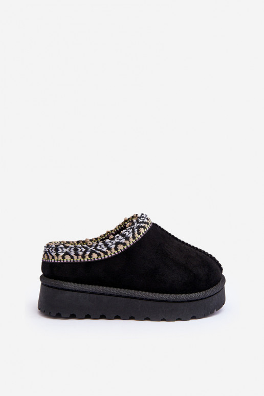Chaussons pour enfants d'un modèle résistant à réchauffer de couleur noire Olivane
