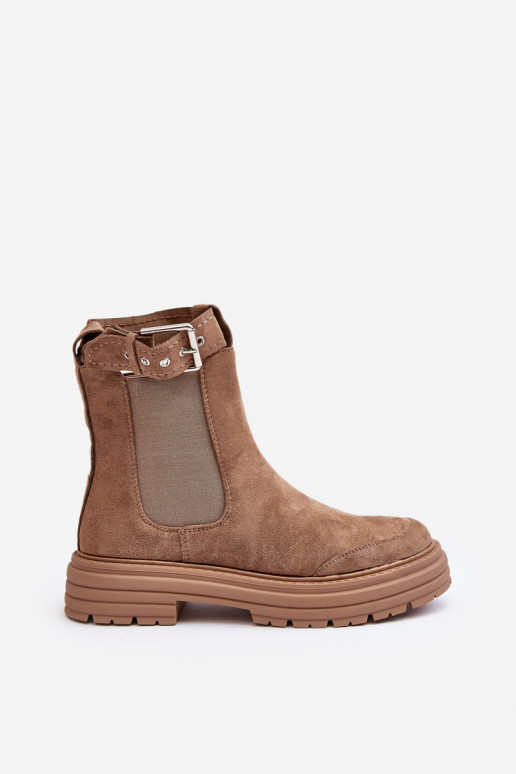 bottes en daim élégantes à semelles massives tendance en beige Ozaro bottes en daim élégantes à semelles massives tendance en beige Ozaro