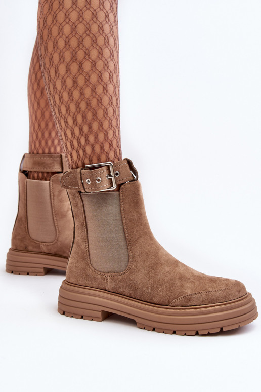bottes en daim élégantes à semelles massives tendance en beige Ozaro bottes en daim élégantes à semelles massives tendance en beige Ozaro