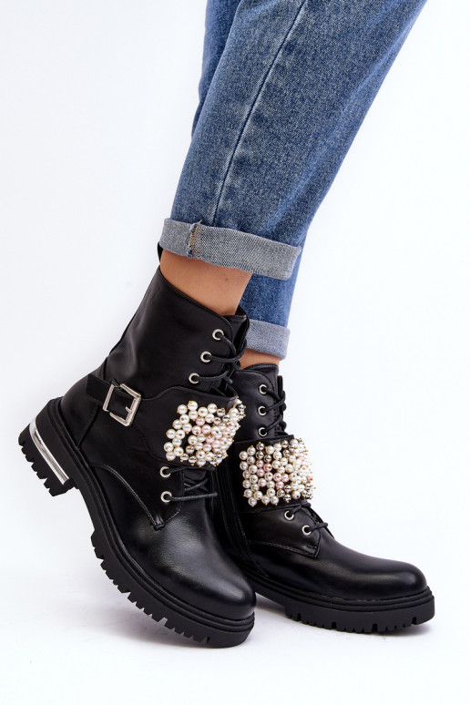 bottes chauffantes Bottes Bottes Décorées couleur noire Venizi bottes chauffantes Bottes Bottes Décorées couleur noire Venizi