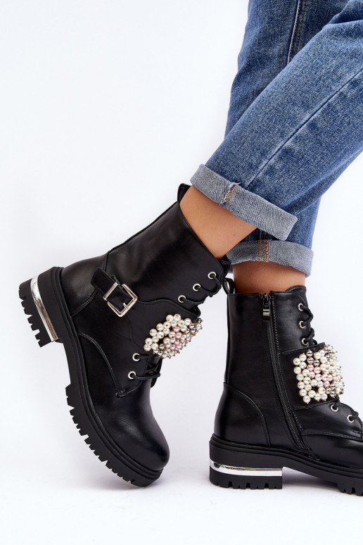 bottes chauffantes Bottes Bottes Décorées couleur noire Venizi bottes chauffantes Bottes Bottes Décorées couleur noire Venizi