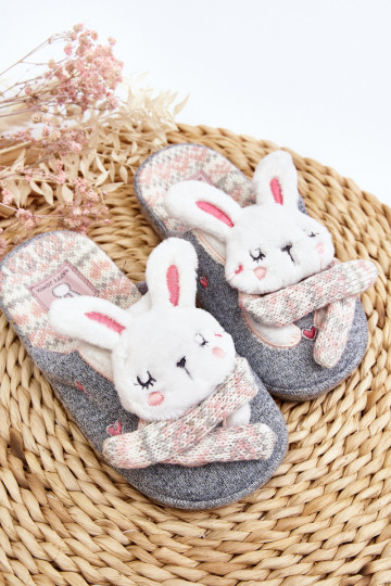Chaussons enfant à semelle massive de couleur gris Dasca 2