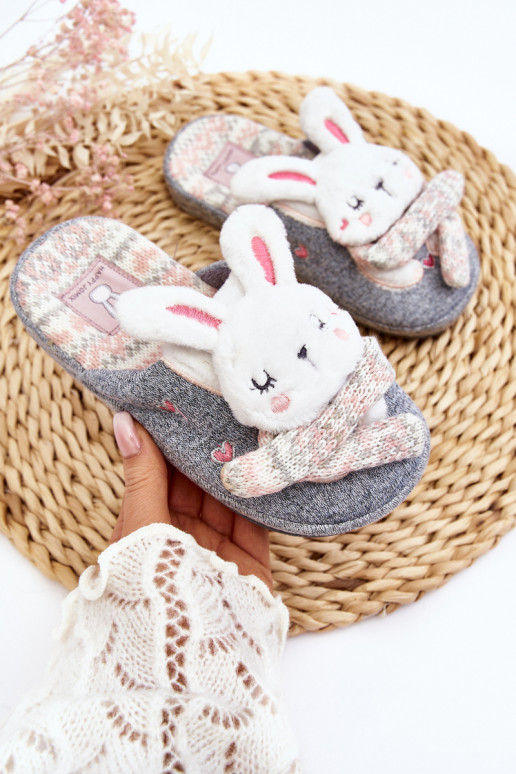 Chaussons enfant à semelle massive de couleur gris Dasca
