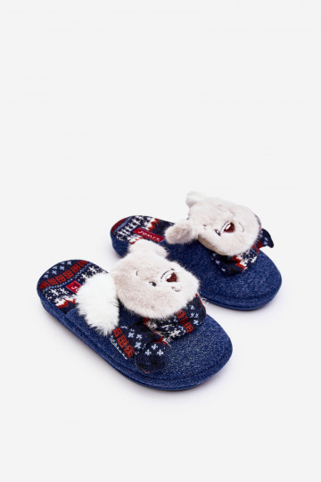 Chaussons enfant couleur bleu foncé Dasca