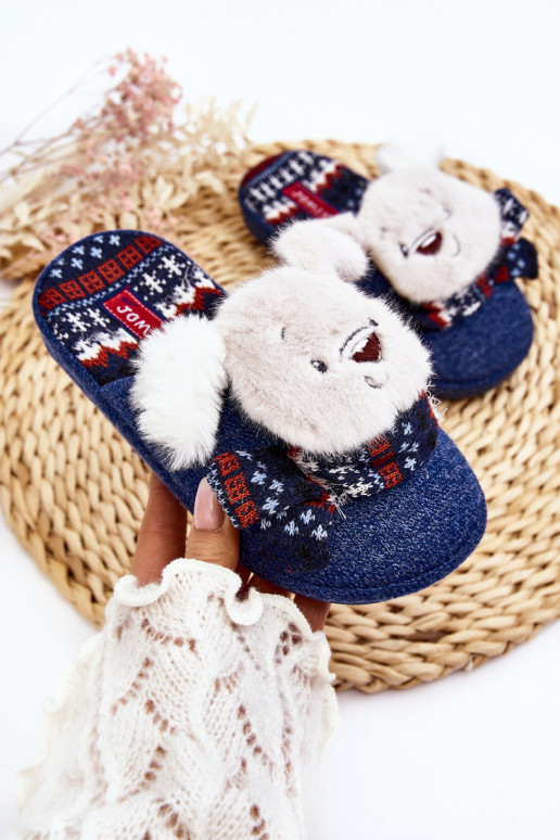 Chaussons enfant couleur bleu foncé Dasca