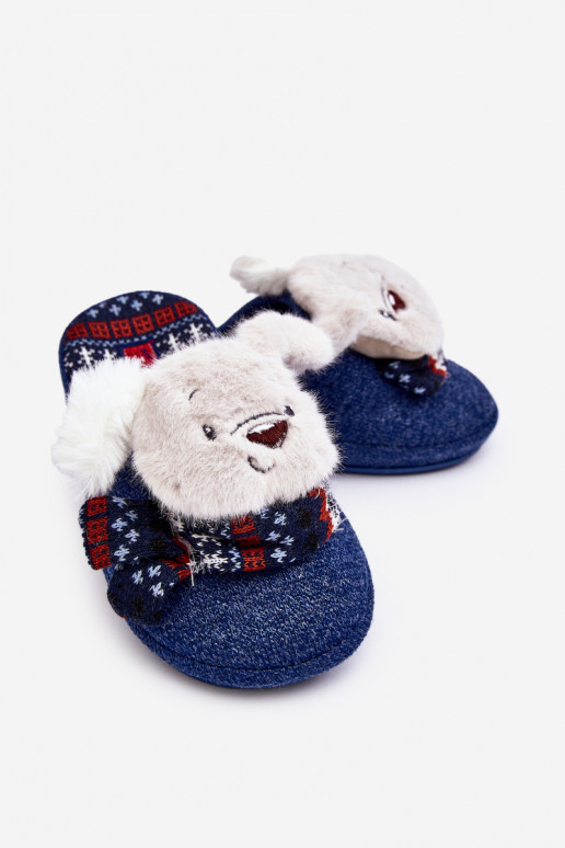 Chaussons enfant couleur bleu foncé Dasca