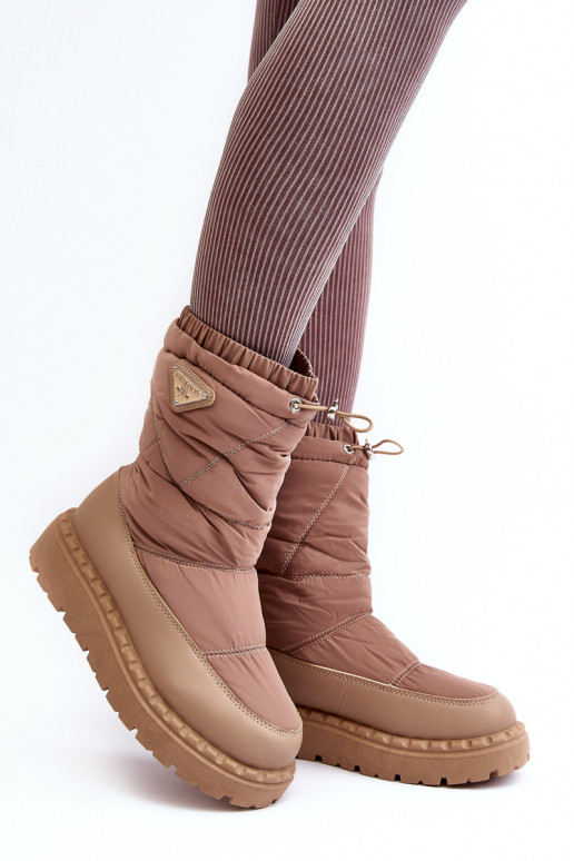bottes de neige à semelle massive beige Lureta