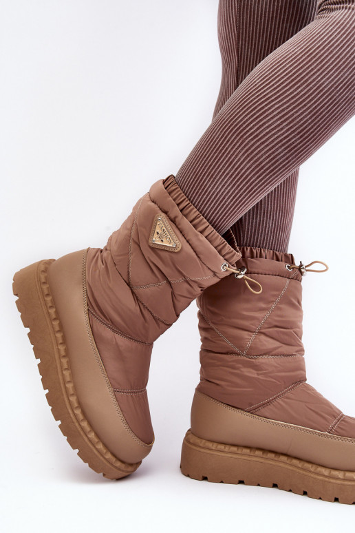 bottes de neige à semelle massive beige Lureta