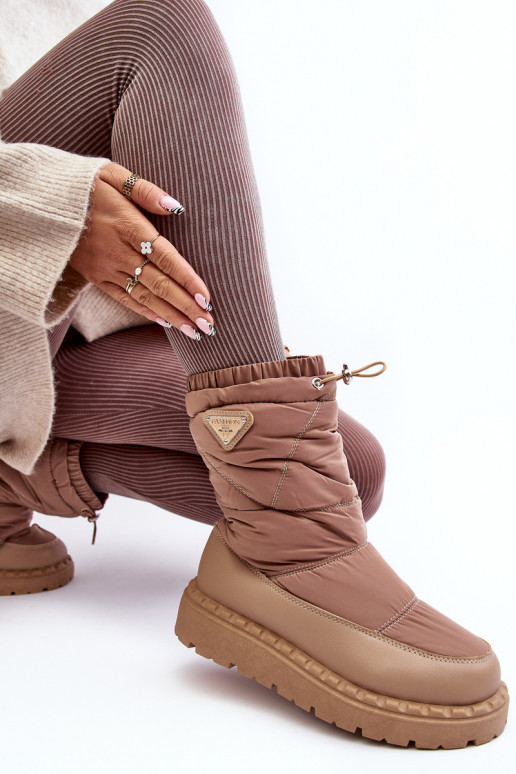 bottes de neige à semelle massive beige Lureta