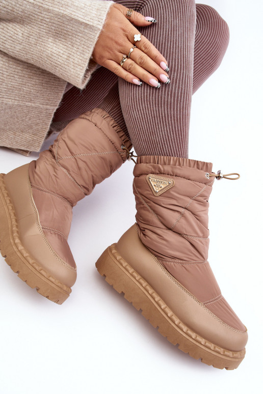 bottes de neige à semelle massive beige Lureta