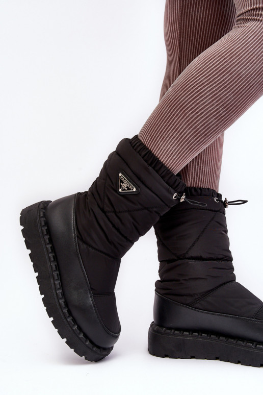 bottes de neige à semelle massive de couleur noire Lureta bottes de neige à semelle massive de couleur noire Lureta