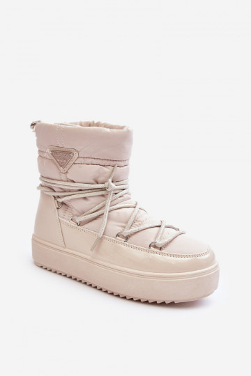 bottes de neige avec plateforme et détails élégants en beige Fleure