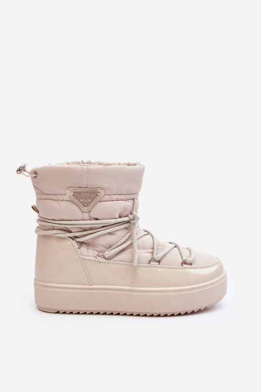 bottes de neige avec plateforme et détails élégants en beige Fleure