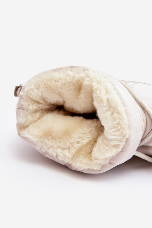 bottes de neige avec plateforme et détails élégants en beige Fleure