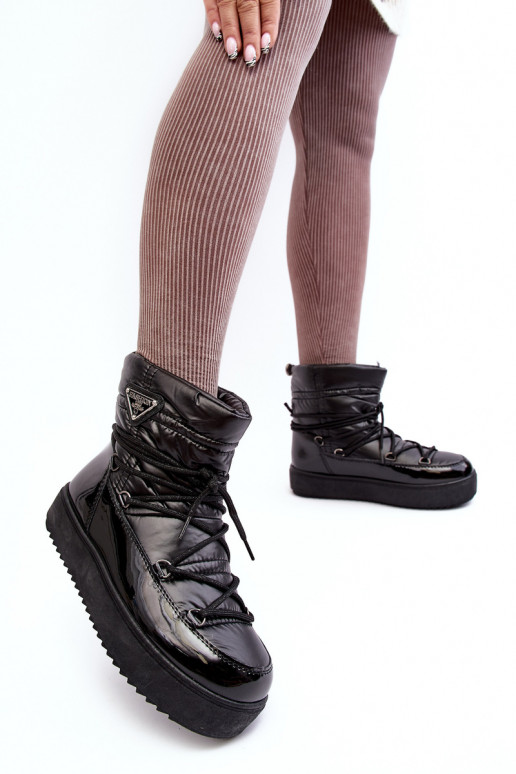 bottes de neige avec plateforme et détails élégants en noir Fleure
