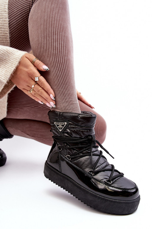 bottes de neige avec plateforme et détails élégants en noir Fleure