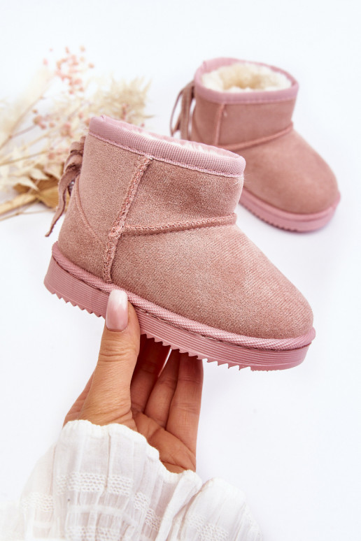 Bottes d'hiver chaudes pour enfants à franges rose Mikyla