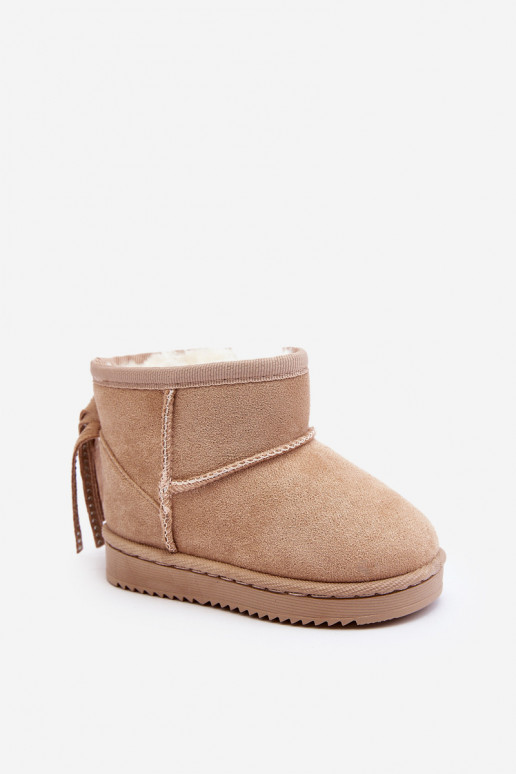 Bottes d'hiver chaudes pour enfants à franges beige Mikyla Bottes d'hiver chaudes pour enfants à franges beige Mikyla