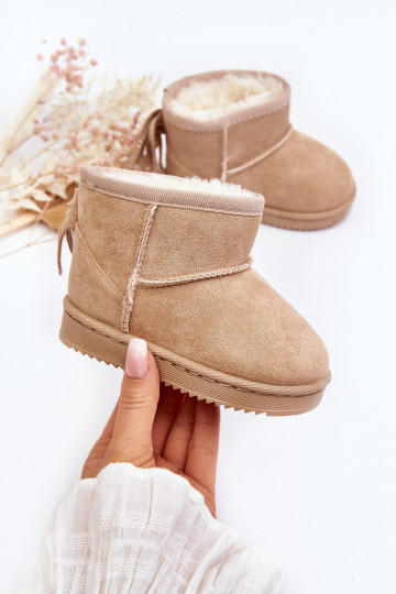 Bottes d'hiver chaudes pour enfants à franges beige Mikyla 2