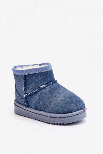 Bottes de neige pour enfants Bottes brillantes de couleur bleue Sulinne