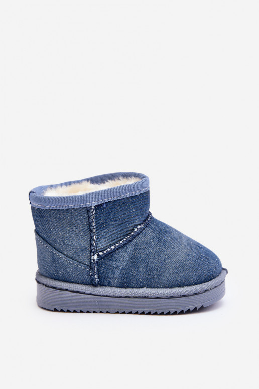 Bottes de neige pour enfants Bottes brillantes de couleur bleue Sulinne