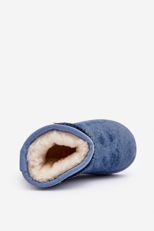 Bottes de neige pour enfants Bottes brillantes de couleur bleue Sulinne