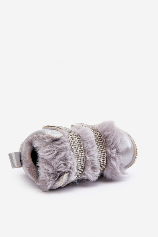 Bottes de neige pour enfants réchauffées argent Leela