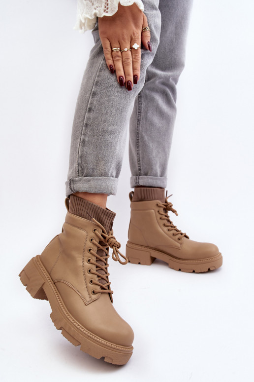 chaussures Boots femme à semelle chaussette, beige Rivella chaussures Boots femme à semelle chaussette, beige Rivella