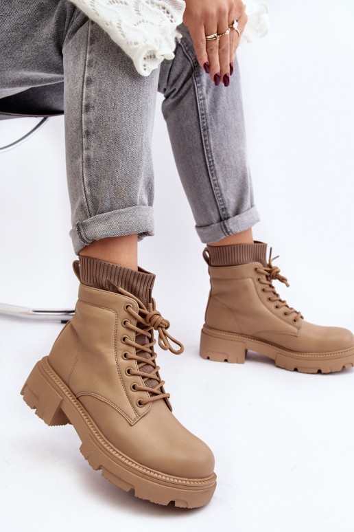 chaussures Boots femme à semelle chaussette, beige Rivella chaussures Boots femme à semelle chaussette, beige Rivella