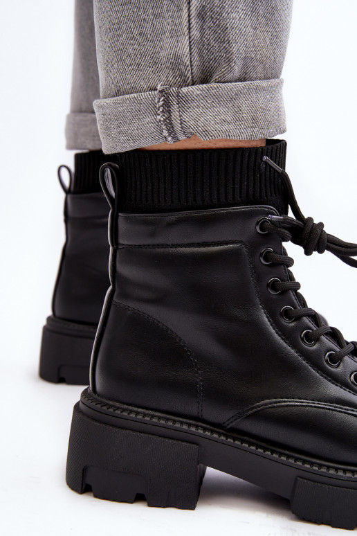 chaussures Bottines pour femmes à semelle type chaussette de couleur noire Rivella