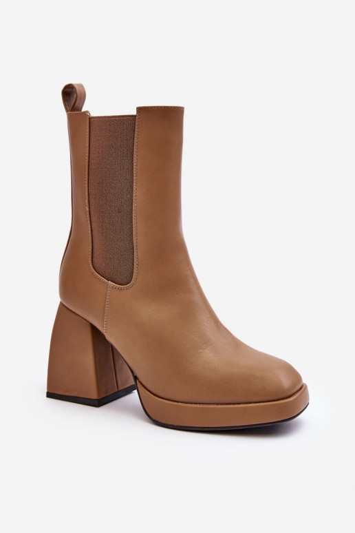 Bottines à plateforme pour femmes de couleur marron Stelares Bottines à plateforme pour femmes de couleur marron Stelares