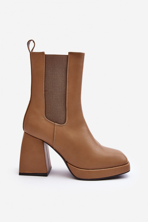 Bottines à plateforme pour femmes de couleur marron Stelares Bottines à plateforme pour femmes de couleur marron Stelares