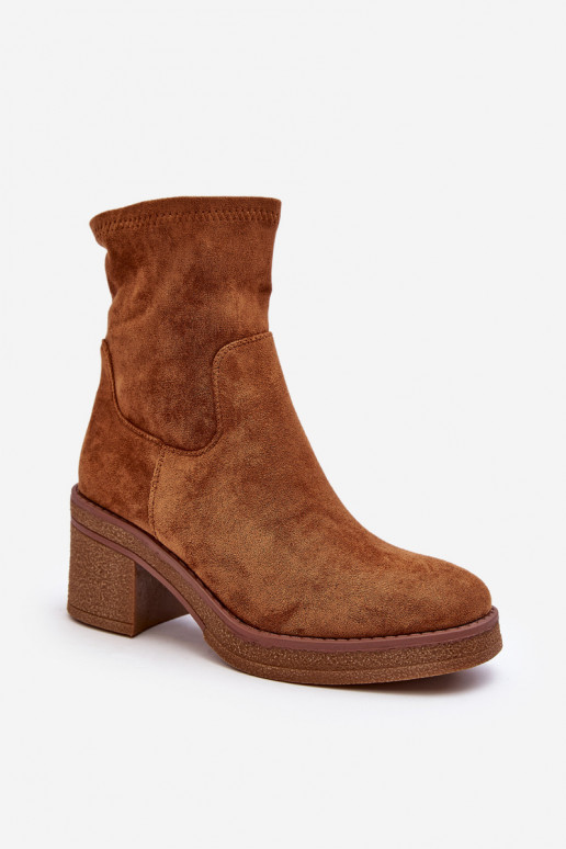 Bottines à talons hauts couleur marron Argastis