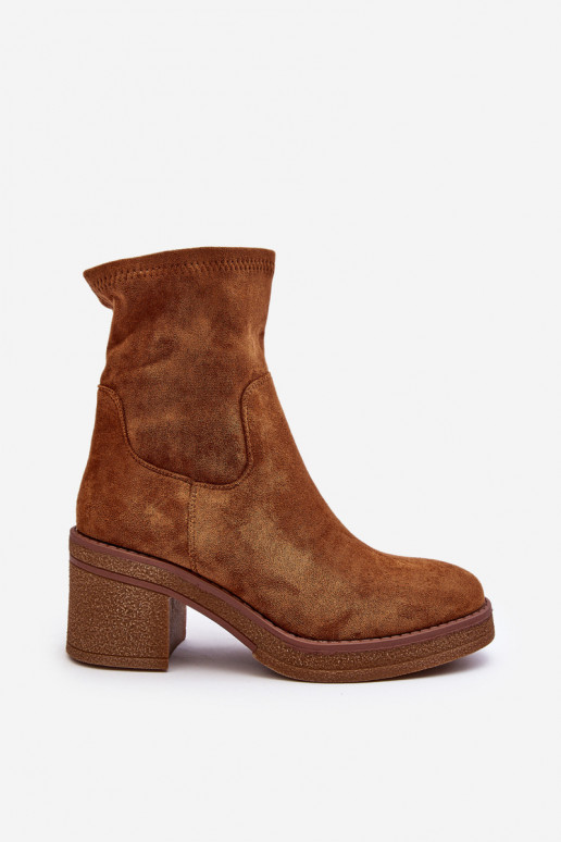 Bottines à talons hauts couleur marron Argastis