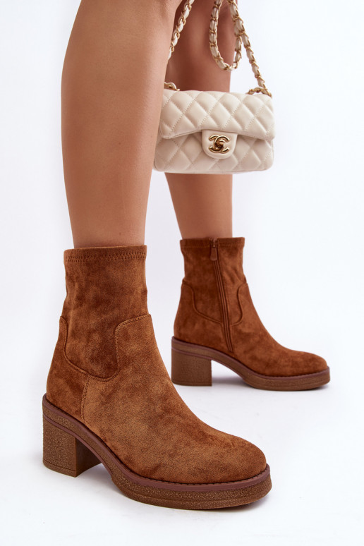 Bottines à talons hauts couleur marron Argastis