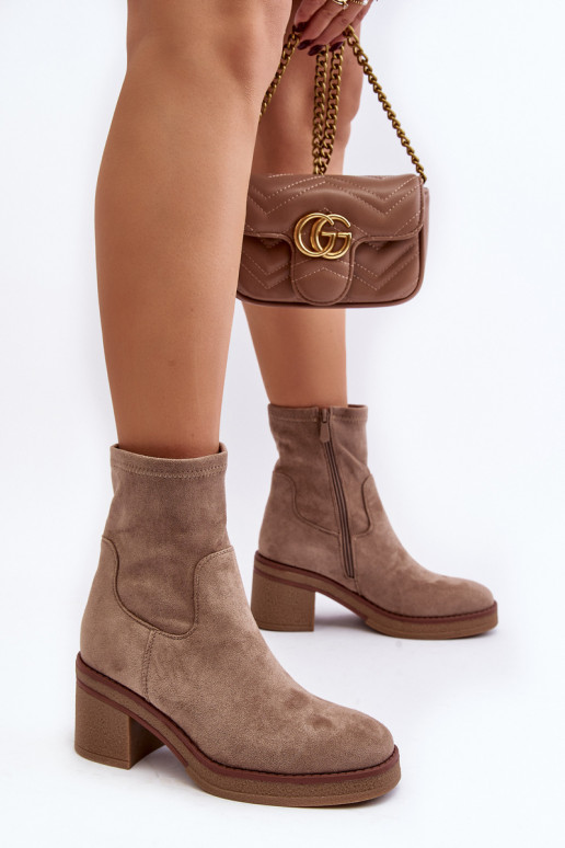 Bottines à talons hauts couleur beige Argastis Bottines à talons hauts couleur beige Argastis