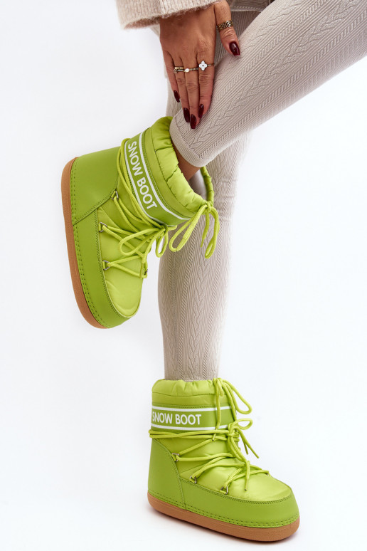 Bottes d'hiver à lacets de couleur verte Soia Bottes d'hiver à lacets de couleur verte Soia