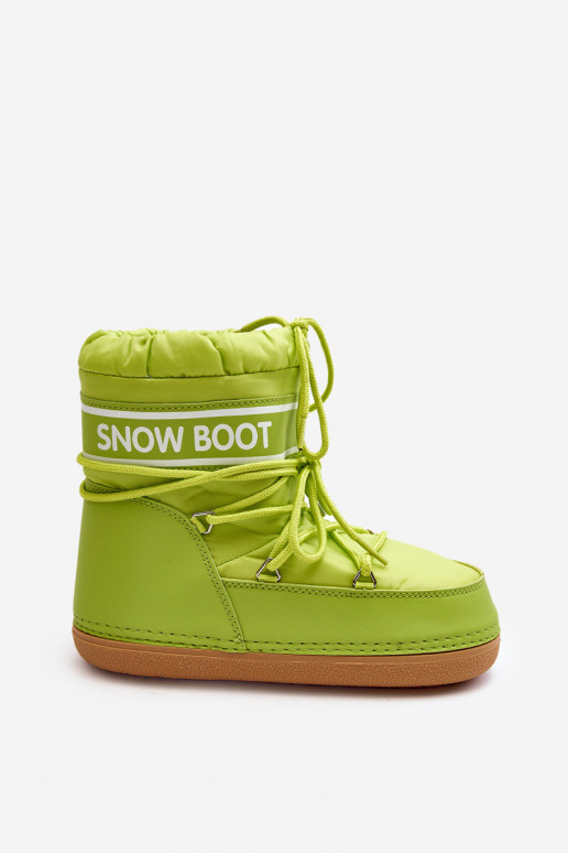 Bottes d'hiver à lacets de couleur verte Soia