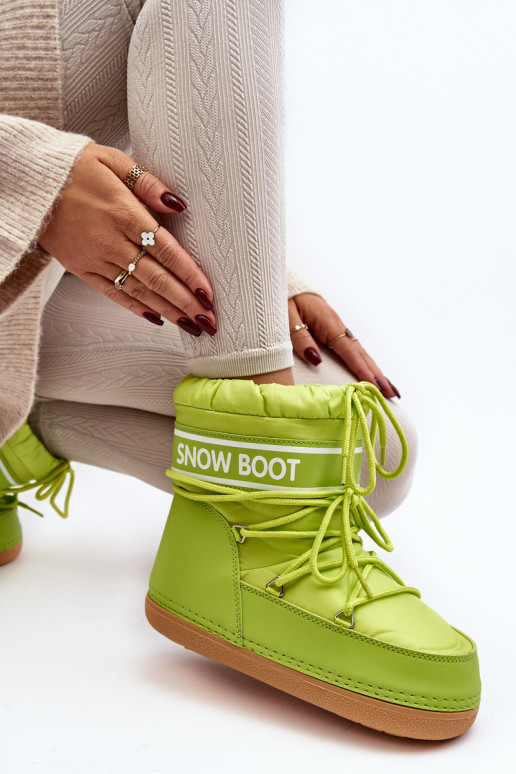 Bottes d'hiver à lacets de couleur verte Soia