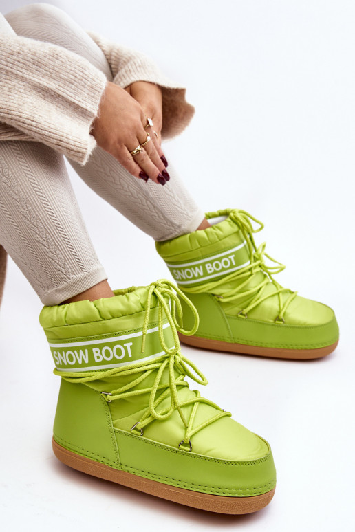 Bottes d'hiver à lacets de couleur verte Soia