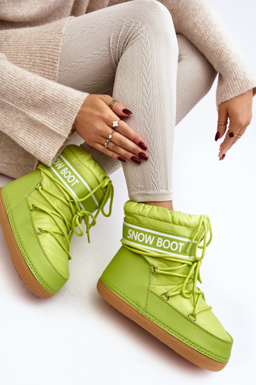 Bottes d'hiver à lacets de couleur verte Soia