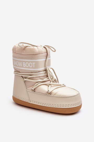 Bottines d'hiver à lacets beige Soia